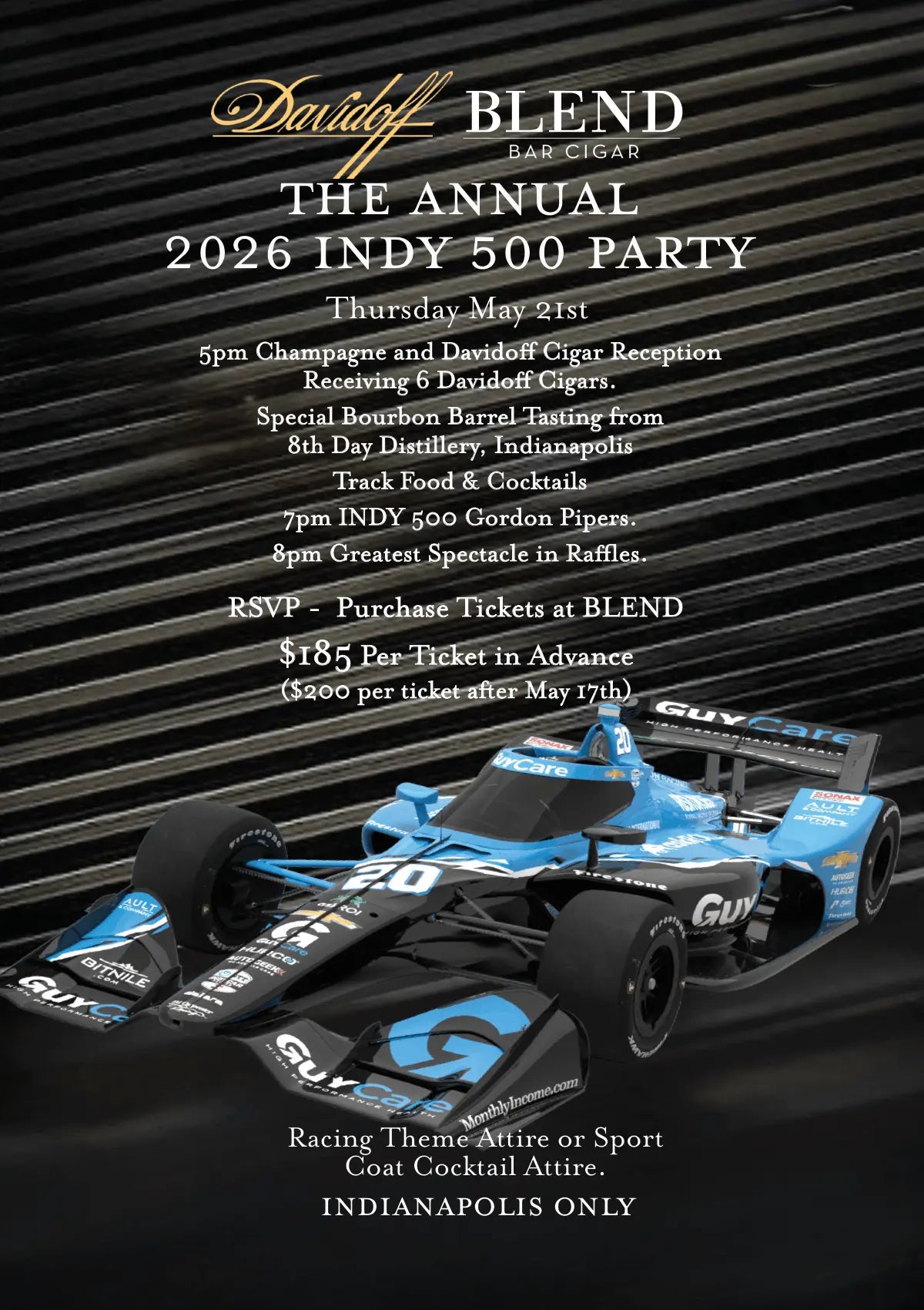 18th Annual INDY 500 Race Party 5pm-10pm